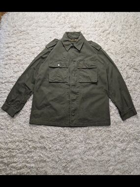VTG 1968 Dutch KL HBT Fatigue Shirt L